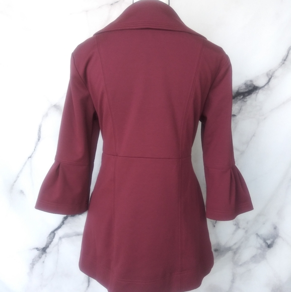 🆕Eden Court Button Up Peplum Pleated Pea Coat LG - Picture 6 of 8